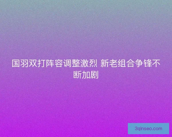 国羽双打阵容调整激烈 新老组合争锋不断加剧